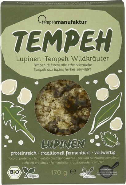 Lupinen Tempeh mit Wildkräuter