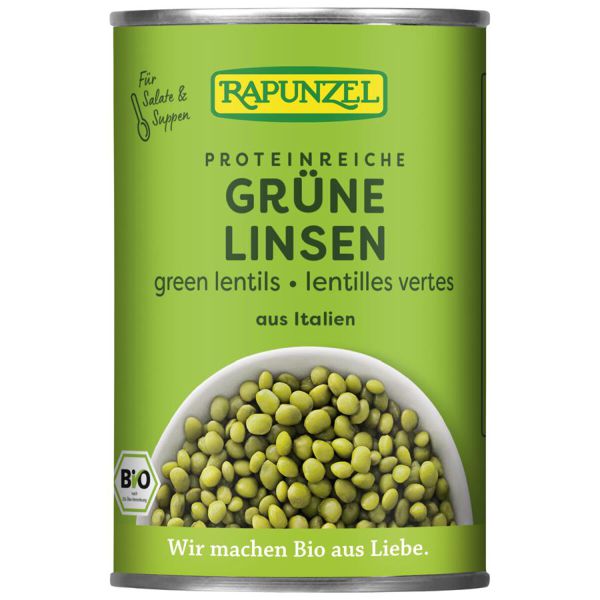 Grüne Linsen in der Dose