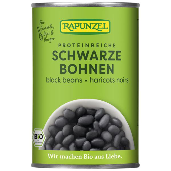 Schwarze Bohnen in der Dose