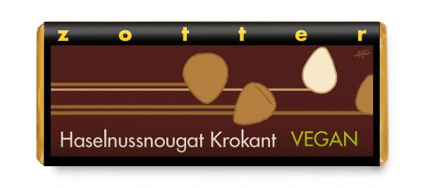 Haselnussnougat mit Krokant (vegan)