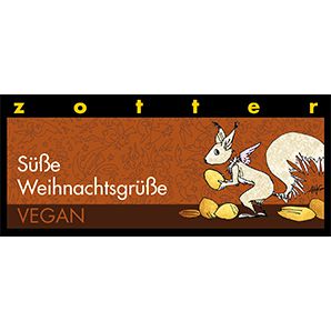 Süße Weihnachtsgrüße (Haselnussnougat mit Krokant u. dunkler Schoko) - vegan