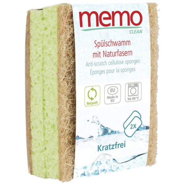 Spülschwamm mit Naturfaser, 2er Pack